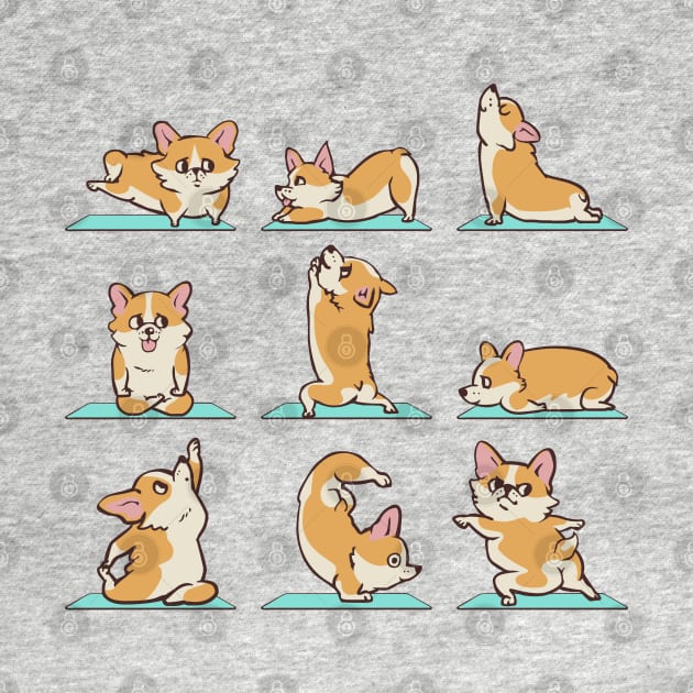 Corgi Yoga by huebucket